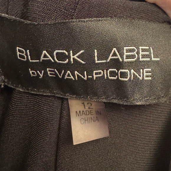 EVAN PICONE Black Label Women’s Size 12 Mock Wrap Black Jersey Dress Stretch EUC - Picture 7 of 12